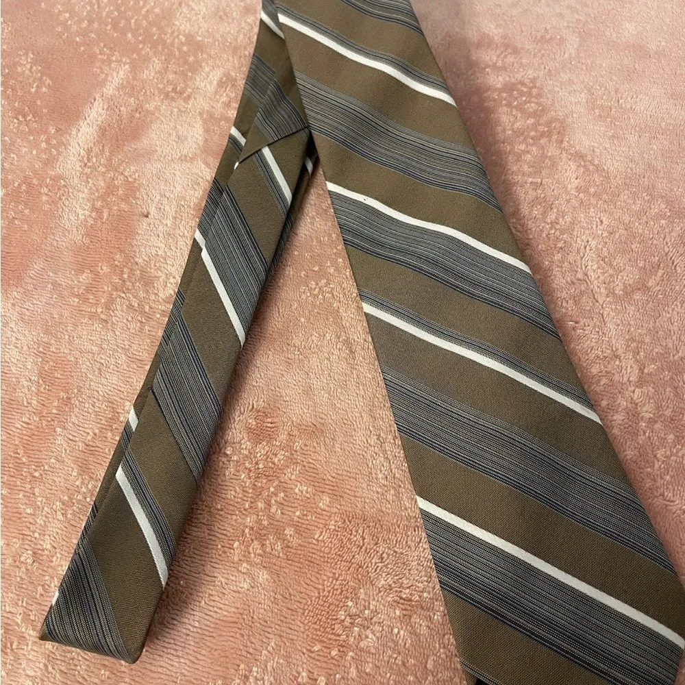 Sears Men's Tie in Brown and Gray Stripes
